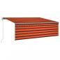 Preview: Markise Automatisch Einziehbar mit Volant 4x3m Orange und Braun