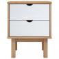 Preview: Nachttisch OTTA Braun & Weiß 45x39x57 cm Massivholz Kiefer