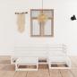 Preview: ARDEBO.de - 5-tlg. Garten-Lounge-Set Weiß Massivholz Kiefer