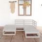 Preview: ARDEBO.de - 6-tlg. Garten-Lounge-Set Weiß Massivholz Kiefer