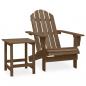 Preview: ARDEBO.de - Adirondack-Gartenstuhl mit Tisch Massivholz Tanne Braun