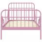 Preview: Ausziehbett Rosa Metall 80x130/200 cm