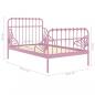 Preview: Ausziehbett Rosa Metall 80x130/200 cm