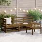 Preview: ARDEBO.de - 3-tlg. Garten-Lounge-Set Honigbraun Massivholz Kiefer