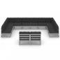 Preview: 12-tlg. Garten-Lounge-Set mit Kissen Grau Massivholz Kiefer