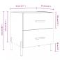Preview: Nachttisch Betongrau 40x35x47,5 cm Holzwerkstoff