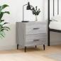 Preview: ARDEBO.de - Nachttisch Grau Sonoma 40x35x47,5 cm Holzwerkstoff