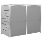 Preview: Mülltonnenbox für 2 Tonnen 138x77,5x115 cm Edelstahl