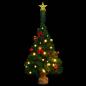Preview: Künstlicher Weihnachtsbaum mit Beleuchtung & Kugeln Grün 64 cm