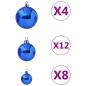 Preview: 100-tlg. Weihnachtskugel-Set Blau