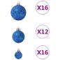 Preview: 100-tlg. Weihnachtskugel-Set Blau