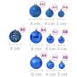 Preview: 100-tlg. Weihnachtskugel-Set Blau