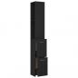 Preview: Badschrank Schwarz 25x26,5x170 cm Holzwerkstoff