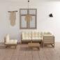 Preview: ARDEBO.de - 6-tlg. Garten-Lounge-Set mit Kissen Kiefer Massivholz