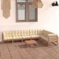 Preview: ARDEBO.de - 8-tlg Garten-Lounge-Set mit Kissen Honigbraun Massivholz Kiefer