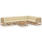 Preview: 8-tlg Garten-Lounge-Set mit Kissen Honigbraun Massivholz Kiefer