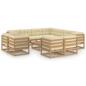 Preview: 12-tlg. Garten-Lounge-Set mit Kissen Honigbraun Massivholz