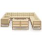 Preview: 14-tlg. Garten-Lounge-Set mit Kissen Honigbraun Massivholz
