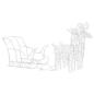 Preview: Rentiere & Schlitten Weihnachtsdekoration 160 LEDs 130 cm Acryl