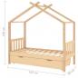 Preview: Kinderbett mit Schublade Massivholz Kiefer 80x160 cm