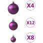 Preview: 100-tlg. Weihnachtskugel-Set Lila