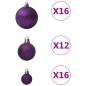 Preview: 100-tlg. Weihnachtskugel-Set Lila
