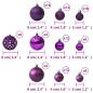 Preview: 100-tlg. Weihnachtskugel-Set Lila