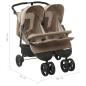 Preview: Geschwisterwagen Taupe Stahl