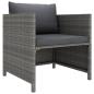 Preview: 7-tlg. Garten-Lounge-Set mit Kissen Poly Rattan Grau