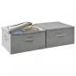 Preview: Aufbewahrungsboxen 2 Stk. Stoff 43x34x23 cm Grau
