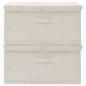 Preview: Aufbewahrungsboxen 2 Stk. Stoff 50x30x25 cm Creme