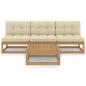 Preview: 4-tlg. Garten-Lounge-Set mit Kissen Kiefer Massivholz