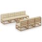 Preview: 8-tlg. Garten-Lounge-Set mit Kissen Kiefer Massivholz