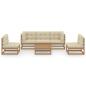 Preview: 6-tlg. Garten-Lounge-Set mit Kissen Kiefer Massivholz