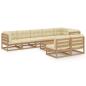 Preview: 9-tlg. Garten-Lounge-Set mit Kissen Massivholz Kiefer