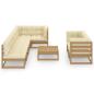 Preview: 8-tlg. Garten-Lounge-Set mit Kissen Massivholz Kiefer