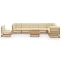 Preview: 9-tlg Garten-Lounge-Set mit Kissen Honigbraun Massivholz Kiefer