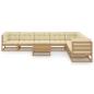 Preview: 9-tlg Garten-Lounge-Set mit Kissen Honigbraun Massivholz Kiefer