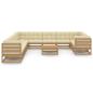 Preview: 12-tlg. Garten-Lounge-Set mit Kissen Honigbraun Massivholz