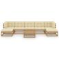 Preview: 8-tlg Garten-Lounge-Set mit Kissen Honigbraun Massivholz Kiefer