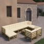 Preview: ARDEBO.de - 10-tlg. Garten-Lounge-Set mit Kissen Honigbraun Massivholz