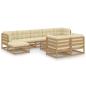 Preview: 10-tlg. Garten-Lounge-Set mit Kissen Honigbraun Massivholz