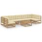 Preview: 8-tlg Garten-Lounge-Set mit Kissen Honigbraun Massivholz Kiefer