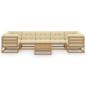 Preview: 8-tlg Garten-Lounge-Set mit Kissen Honigbraun Massivholz Kiefer