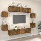 Preview: ARDEBO.de - 8-tlg. TV-Schrank-Set Räuchereiche Holzwerkstoff