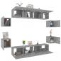 Preview: 8-tlg. TV-Schrank-Set Grau Sonoma Holzwerkstoff