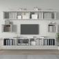 Preview: 6-tlg. TV-Schrank-Set Betongrau Holzwerkstoff