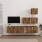 Preview: ARDEBO.de - 4-tlg. TV-Schrank-Set Räuchereiche Holzwerkstoff