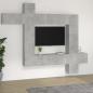 Preview: ARDEBO.de - 9-tlg. TV-Schrank-Set Betongrau Holzwerkstoff
