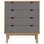 Preview: Schubladenschrank OTTA Braun&Grau 76,5x39,5x90 cm Massivholz